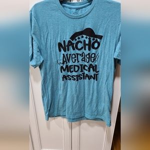 Blue medical assistant shirt size M